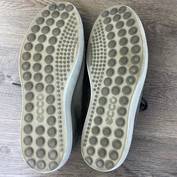 ECCO Men’s Nubuck  Grey Soft Leather Fashion Low Top Lace Up Shoes Sneakers, 10 - Picture 6 of 8